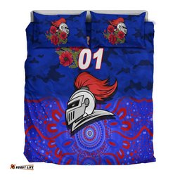 Custom Personalised Newcastle Knights ANZAC 2022 Bedding Set Indigenous Vibes
