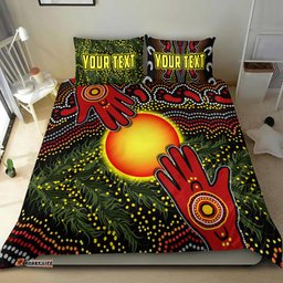 Custom Personalised Aboriginal Dot Painting Bedding Set Go To Touch The Sun