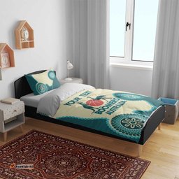 Custom Australia Boomers Bedding Set Aboriginal With Marble Pattern Cyan