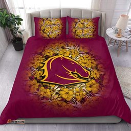 Brisbane Broncos Bedding Set Polynesian Hibiscus Tropical Vintage - NRL