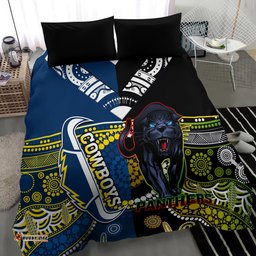 Panthers And Cowboys Rugby Bedding Set Aboriginal Version