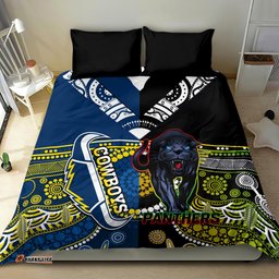Panthers And Cowboys Rugby Bedding Set Aboriginal Version