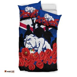 Bulldogs Anzac Day Indigenous Art Bedding Set -