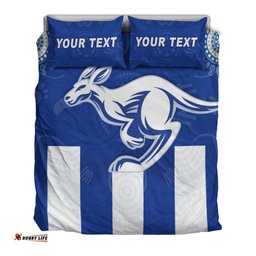 Custom Personalised Roos Football North Melbourne Bedding Set Simple Indigenous