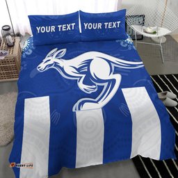 Custom Personalised Roos Football North Melbourne Bedding Set Simple Indigenous