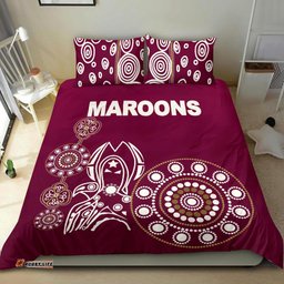 Queensland Bedding Set Maroons Simple Indigenous