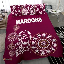 Queensland Bedding Set Maroons Simple Indigenous
