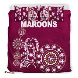 Queensland Bedding Set Maroons Simple Indigenous