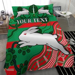 Custom Personalised Rabbitohs Bedding Set Nippy Indigenous
