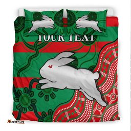 Custom Personalised Rabbitohs Bedding Set Nippy Indigenous