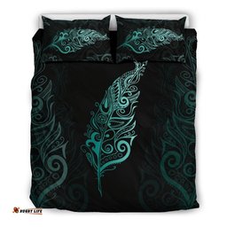 Light Silver Fern New Zealand Bedding Set Turquoise