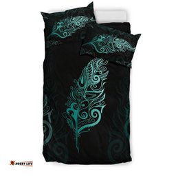 Light Silver Fern New Zealand Bedding Set Turquoise