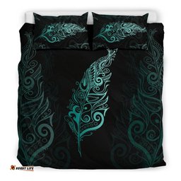 Light Silver Fern New Zealand Bedding Set Turquoise