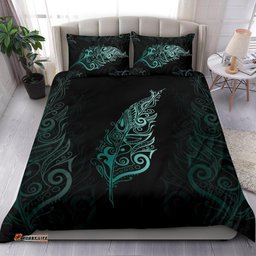 Light Silver Fern New Zealand Bedding Set Turquoise