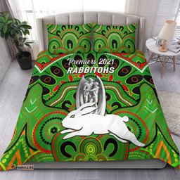 South Sydney Rabbitohs Bedding Set 2021 Indigenous Premiers Trophy Green