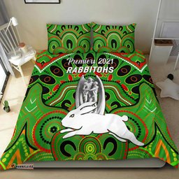 South Sydney Rabbitohs Bedding Set 2021 Indigenous Premiers Trophy Green