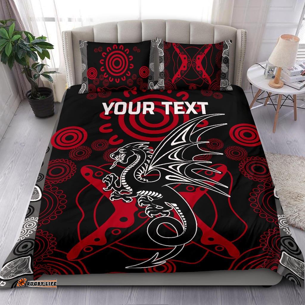 Custom Personalised Dragons Bedding Set St. George Aboriginal