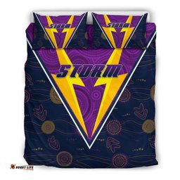 Melbourne Storm Bedding Set Indigenous Artsy Style