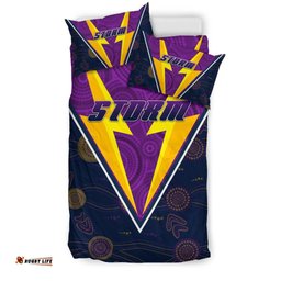 Melbourne Storm Bedding Set Indigenous Artsy Style