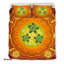 Aboriginal Bedding Set , Turtle Circle Dot Painting Art-