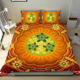 Aboriginal Bedding Set , Turtle Circle Dot Painting Art-