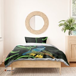 New Zealand Tui Bird Bedding Set Aotearoa Maori With Kowhai Flowers