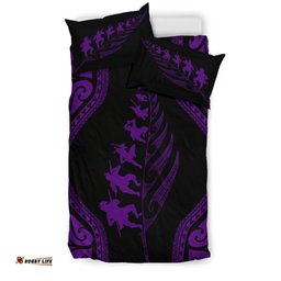 New Zealand Haka Fern Bedding Set Violet