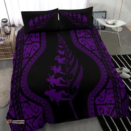 New Zealand Haka Fern Bedding Set Violet