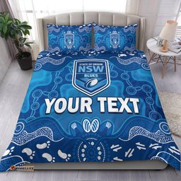 Custom Personalised NSW Blues Bedding Set New South Wales Aboriginal Art