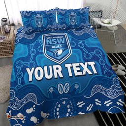 Custom Personalised NSW Blues Bedding Set New South Wales Aboriginal Art
