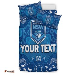 Custom Personalised NSW Blues Bedding Set New South Wales Aboriginal Art