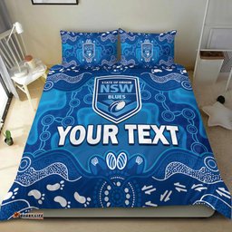 Custom Personalised NSW Blues Bedding Set New South Wales Aboriginal Art
