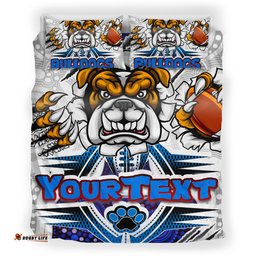 Bulldogs Rugby Custom Aboriginal Bedding Set - Indigenous Super Bulldogs RLT13