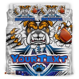 Bulldogs Rugby Custom Aboriginal Bedding Set - Indigenous Super Bulldogs RLT13