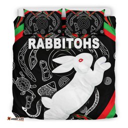 Rabbitohs Bedding Set Indigenous Mystery Vibes