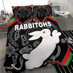 Rabbitohs Bedding Set Indigenous Mystery Vibes