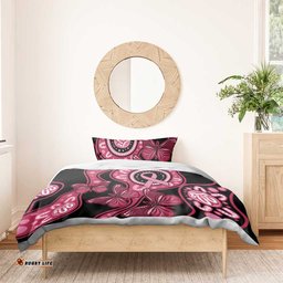 Australia Indigenous Bedding Set Breast Cancer Black Aboriginal Butterfly