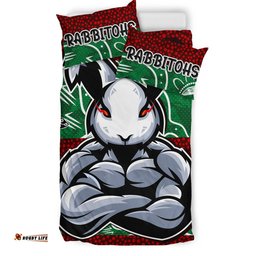 Rabbitohs Bedding Set - Custom Indigenous Super Rabbitohs Bedding Set RLT13