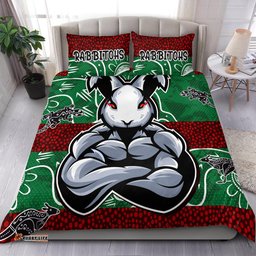 Rabbitohs Bedding Set - Custom Indigenous Super Rabbitohs Bedding Set RLT13