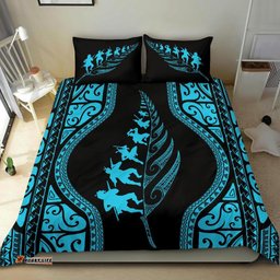 New Zealand Haka Fern Bedding Set Blue