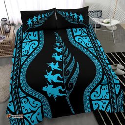 New Zealand Haka Fern Bedding Set Blue