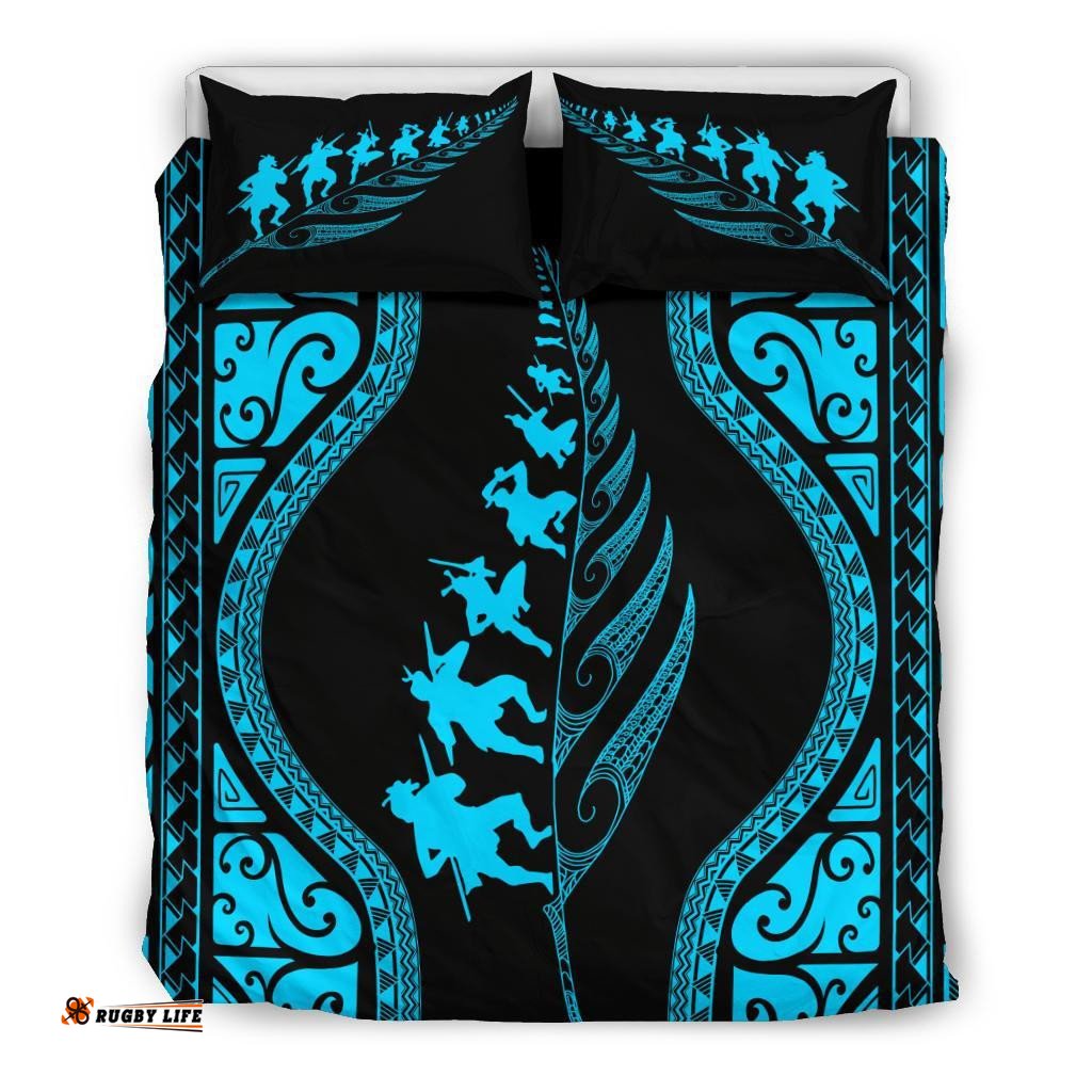 New Zealand Haka Fern Bedding Set Blue