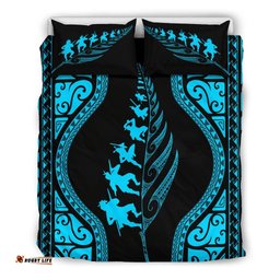 New Zealand Haka Fern Bedding Set Blue