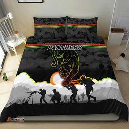 Penrith Panthers ANZAC 2022 Bedding Set Simple Style Black