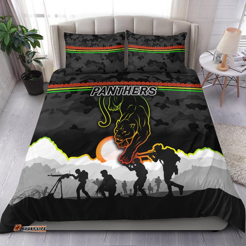 Penrith Panthers ANZAC 2022 Bedding Set Simple Style Black