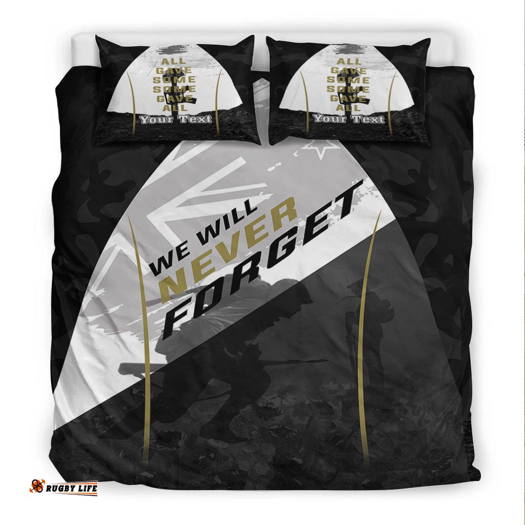 VibeHoodie Bedding Set - Custom Anzac Day We Will Never Forget Bedding Set
