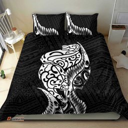 New Zealand Eel Bedding Set Tuna Aotearoa Maori Patten Black
