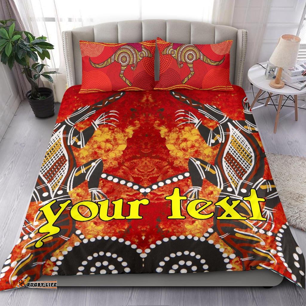 Custom Bedding Sets - Aboriginal Crocodile And Kangaroo
