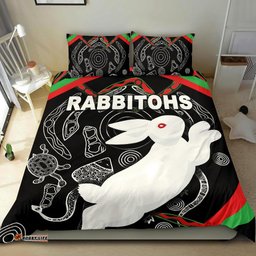 Rabbitohs Bedding Set Indigenous Mystery Vibes