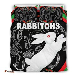 Rabbitohs Bedding Set Indigenous Mystery Vibes
